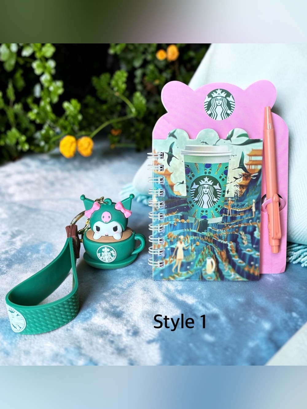 Starbucks Mini Spiral Notebook & Keychain Set (Pick 1)
